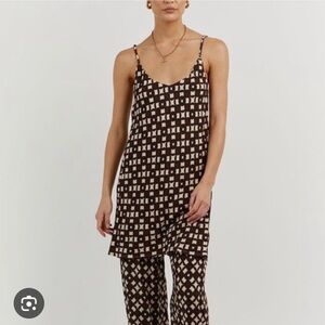 DISSH Emmy Mahogany Geo Pattern Tunic